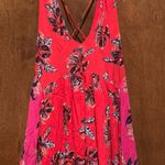 Free People Thought I Was Dreaming Floral Mini Dress Red Pink Size L Photo 2