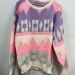 Vintage Medium Pastel Colors Sweater Nan Dorsey made in USA Pink Photo 0