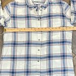 Treasure & Bond  Boyfriend White Plaid Button Up Long Sleeve Blouse Medium Photo 5