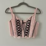 Victoria's Secret Victoria’s Secret Dream Angels Unlined Lace Up Corset Bra Light Pink NWT Large Photo 1