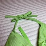 Luli Fama  Triangle Bikini Top Size D Cup Green & White Strip Striped Photo 7