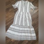 Gianni Bini  Eryn Crochet Stripe Midi Dress XS Gray and White 120$ spring boho Photo 6