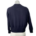 ZARA Women's Navy Blue High Neck Long Sleeve Knit Sweatshirt Sweater Top Size S Photo 2