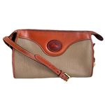 Dooney & Bourke Vintage  Taupe Pebble Leather ‘Large Zip Top’ Crossbody Bag Photo 0