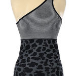 Lululemon  One Shoulder Animal Print Striped Tank Women's Gray Black Size 6? Photo 0