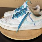 Nike Court Vision Low White Casual Shoes Sneakers Size 6.5 Women's Painted*** Photo 0
