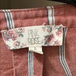 Pink Rose  Rust and White Striped Blouse Photo 1
