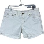 Seven7  Midrise Women's White‎ Denim Stretch Shorts Size 14 Photo 0