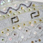 Vintage 90s Metallic Silver Beaded Sequin Mini Bag Photo 4