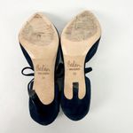 Boden Suede Leather Heels Size 38 US 7 Navy Blue T Strap Bow Tie Detail 3.5 Heel Photo 6