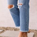 Levi's Levi’s Wedgie Straight Jeans Women’s 26 Button Fly Frayed Hem Blue Denim Photo 3