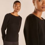 Rebecca Taylor Double Faced Cashmere Sweater Black NWT Sz XS Wool Photo 5