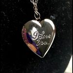 Silver Gunmetal I Love You Heart Locket Necklace Photo 1