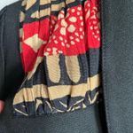 Vintage TRACES Black Blazer Sz 10 Beaded Boho Patchwork Scarf Detail Jacket Red Photo 8