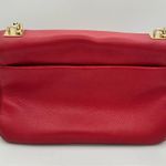Henri Bendel Rich Red Smooth Pebbled Leather Shoulder Bag Push Lock Photo 8