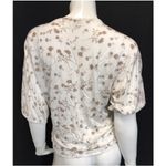 Love 21  WHITE XS LONG SLEEVE WOMENS FLORAL BEIGE Photo 3