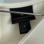 Worthington Women's Dress Size L White Lagenlook Asymmetrical Swing Tunic Photo 3