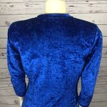 Handmade Vintage 70's crushed velvet colbat blue coat dress lined size small Photo 8
