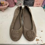 Tory Burch  Minnie Suede Leather Travel Ballet Flat Brown Size 13 Photo 7
