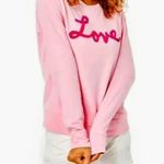 Lilly Pulitzer Cotton Rami Sweatshirt Top Small Pink Blossom Love Graphic NWT Photo 2