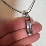 EXPRESS  Silver Tone Chain Necklace With Pendant Classic Preppy Photo 1