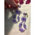 Lot of 5 Pairs Clip On Earrings Gold Silver Tone Purple White Yellow Red Beads Photo 9