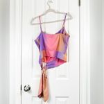 NWT 4Si3nna Elodie Tie Waist Crop Tank Sz L Pink Orange Purple Summer Fe… Size L Photo 5