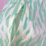 J. Crew Factory Pleated Ikat Print Mini Skirt XS Mint Cream Elastic Waist Green Photo 4