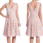 Vera Wang  Dusty Pink Double V-Neckline Lace Knee Length Dress Size 6 Photo 1