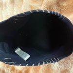 Athleta beanie soft shell running cap hat ponytail blue and gray EUC striped Photo 2