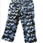 Simon Chang Y2K Blue Camo Metallic Print Hi Rise Cropped Jeans Size 6 Photo 4