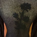 Vintage 70s sheer floral cardigan Black Photo 7