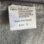 Elan -GRAY V NECK TOP-SIZE SMALL Super soft oversized v neck top, ties at waist, 35% nylon, 30% polyester, 20% viscose, 10% cashmere and 5% angora, excellent condition, size small Measurements: Bust: armpit to armpit 22 inches  Length: shoulder seam to bottom 23 inches Photo 6