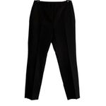 ZARA Slim Straight Mid Rise Ankle Cropped Trouser Flat Front Pockets M Black Photo 11