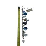 Chico's Louisa Charm Bracelet Silver Tone Blue & Pearl Accents Magnetic Closure Photo 1