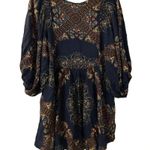 Free People  V-Neck Tunic Size XS Boho Lagen Look Flowy Blue Blouse Top Photo 1