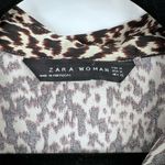 ZARA  Woman Cheetah Peplum Tunic Length Button‎ Down Blouse medium Photo 6