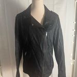 Sebby  Black Faux Leather Moto Jacket Asymmetrical Zipper Photo 0