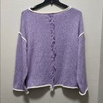 Main Strip  Lavender Sweater with White Trim Photo 1