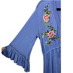 NWT ASOS‎ Floral Embroidered Bell Sleeve Maternity Dress Size 4 Feminine Boho Blue Photo 6