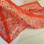 Givenchy {26" X 26"} Vintage Paris Scarf Abstract Orangy-Red Green Purple White Photo 4