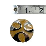 Vintage Unsigned Silver Tone Tan Enamel Swirl Round Post Earrings Retro 80s 90s Photo 5