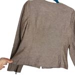 Isaac Mizrahi Brown Linen Blend Zip Front Jacket Blazer Photo 5