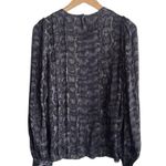 ANINE BING Renee Silk Python Print Blouse in Charcol Photo 2