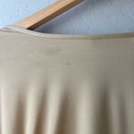 Atlein Dress Beige Ruched Long Sleeve Off Shoulder Designer Midi Dress Size 40 Tan Photo 10