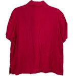 Erika   Red Linen Button Down Shirt Shacket Size Medium Photo 1