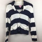 Lilly Pulitzer Blue & White Striped Long Sleeve Cotton Nautical Sweater XS Photo 8