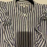 Madewell  Whitney Striped Ruffle Blouse M Blue White Photo 7