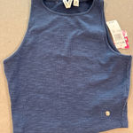 Roxy Womens Tank Top Sleeveless Ribbed Cropped Blue Casual New Size S Photo 0