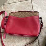 Coach Cassie Crossbody In Signature Blocking Tan Red/ Apple 74091 Dust Bag Photo 5